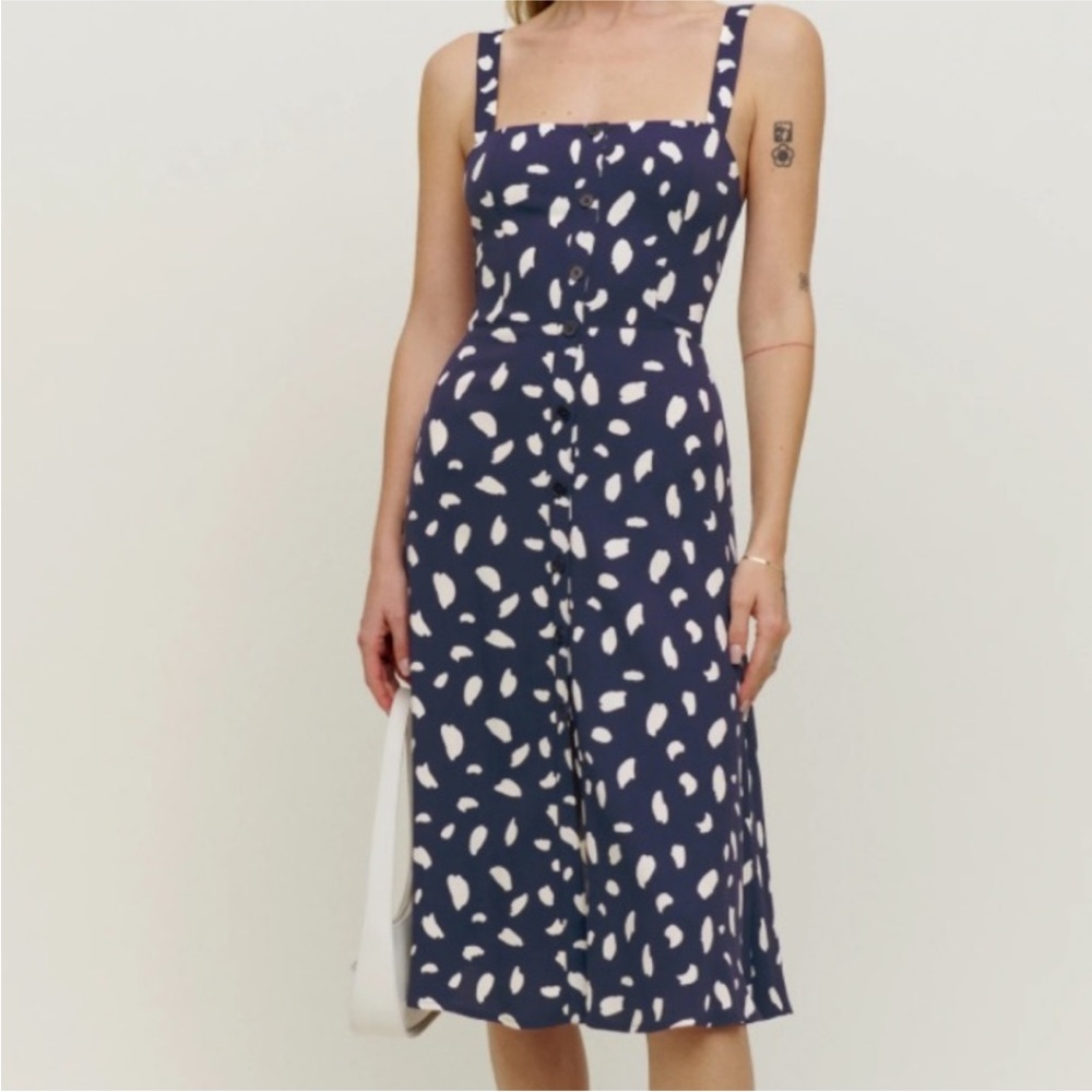 NWT Reformation Persimmon Midi Dress in Splatter